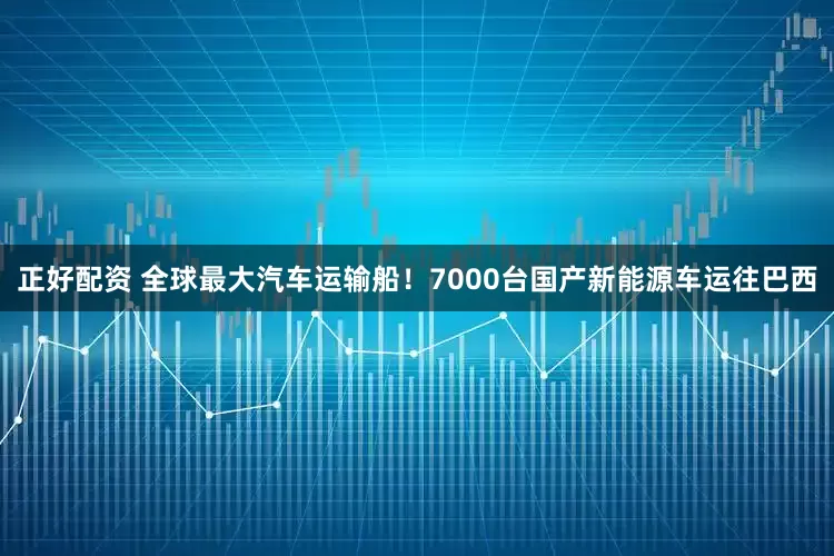 正好配资 全球最大汽车运输船！7000台国产新能源车运往巴西