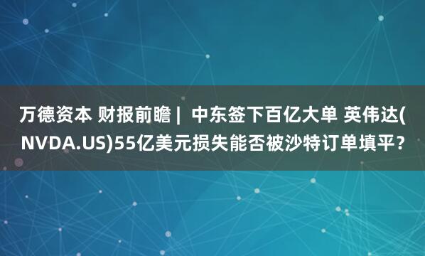 万德资本 财报前瞻 |  中东签下百亿大单 英伟达(NVDA.US)55亿美元损失能否被沙特订单填平？